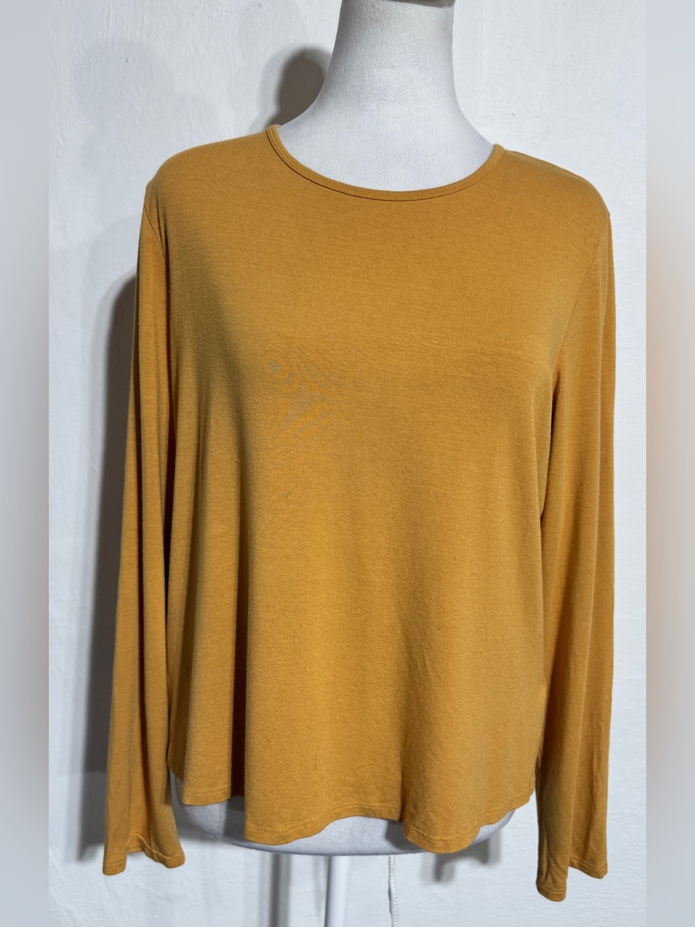 Eileen Fisher Long Sleeve Crewneck Tee in Mustard - Picture 2 of 7